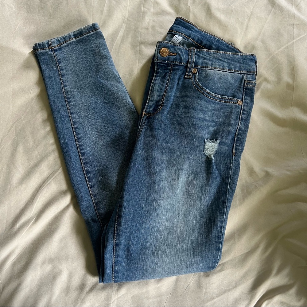 Sofia By Sofia Vergara Distressed Blue Skinny Jea… - image 1